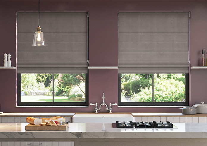 Ultra Luxe Velvet, Warm Brown - Motorised Roman Blind - Image 3